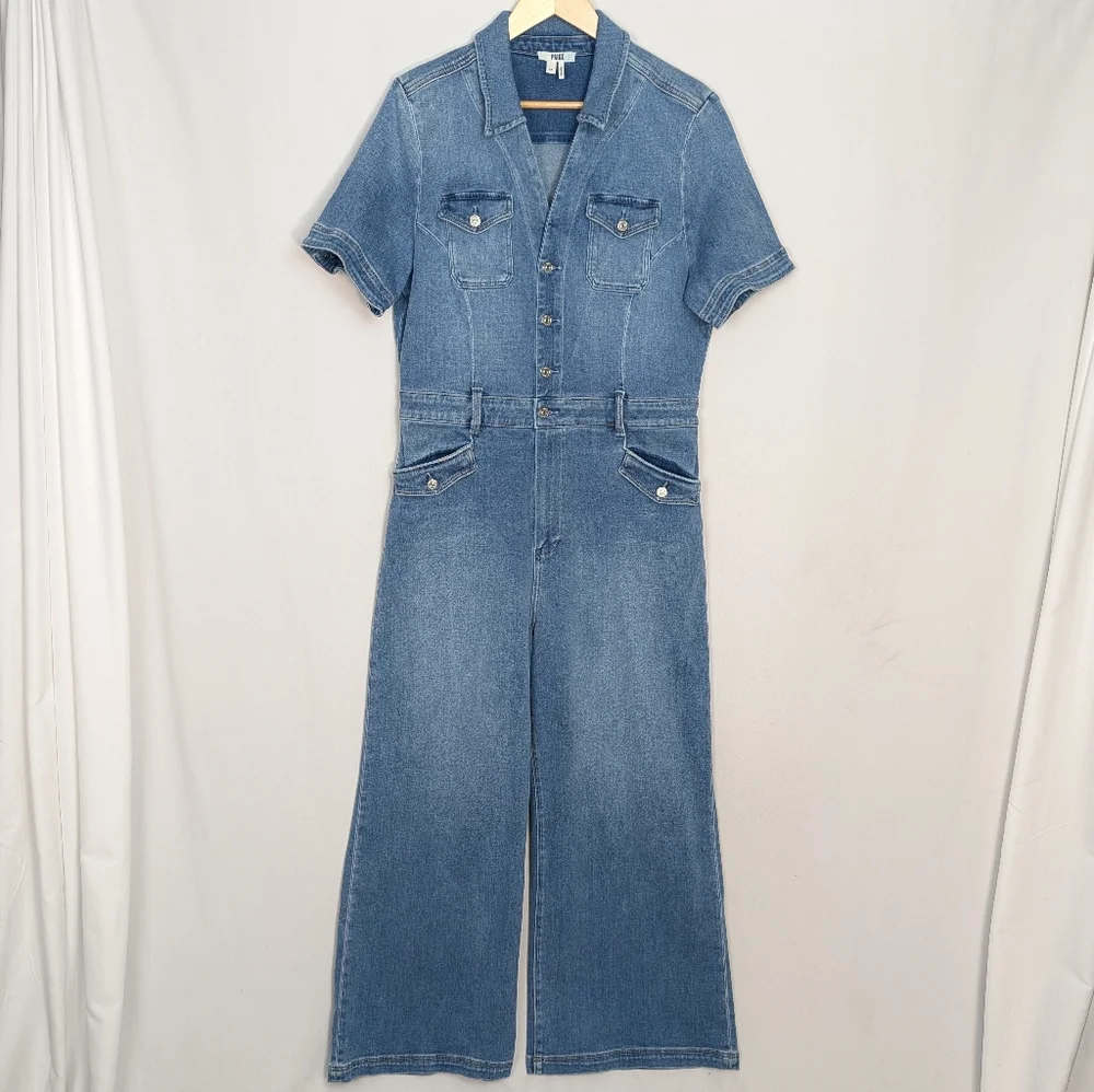 PAIGE Harper Ankle Jumpsuit Wide Leg - Picture 4 of 13